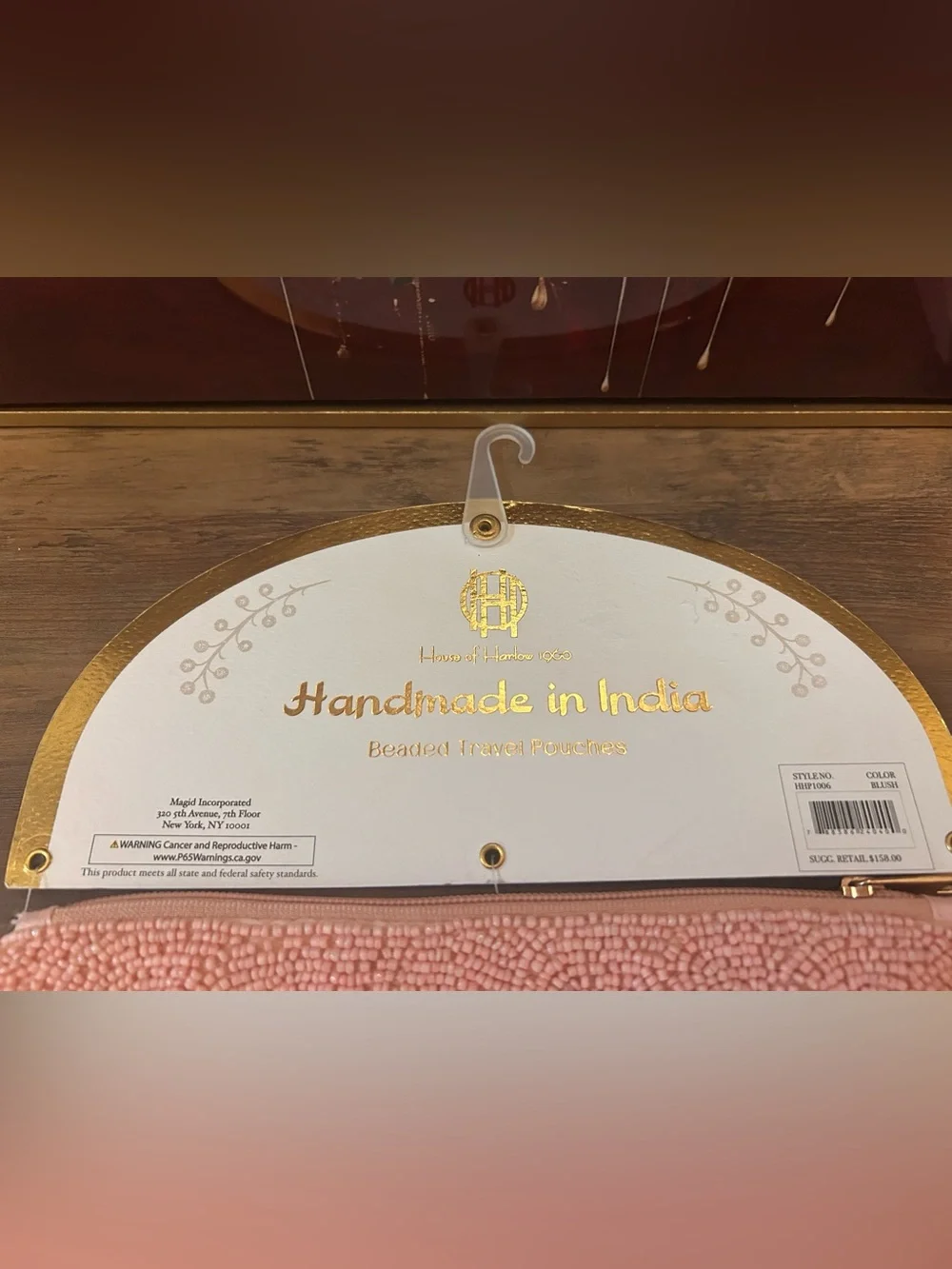 House of Harlow 1960 Pink Beaded 'Cheers' Wristlet Clutch
